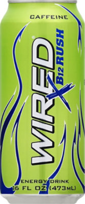 WIRED Energy Supplement Extreme B12 Rush Maximum Taurine - 16 Fl. Oz. - Image 2