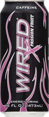 WIRED Energy Supplement Extreme Low Calorie Passion Fruit with Calcium - 16 Fl. Oz. - Image 2