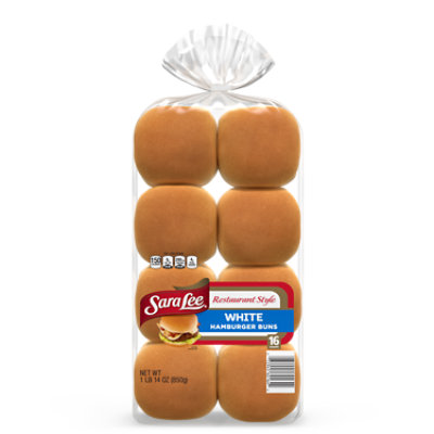 Sara Lee Restaurant Style White Hamburger Buns - 28 Oz