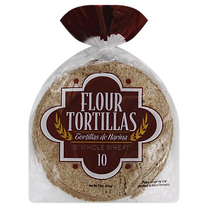 Food Club Tortillas Whole Wheat 8 Inches 10 Count - 16 Oz - Image 1
