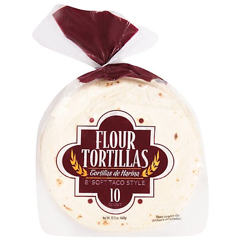 De Harina Tortillas Flour Soft Taco Style 8 Inch - 10 Count