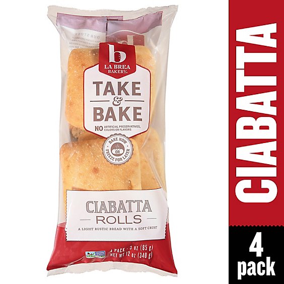 La Brea Bakery Take & Bake Bread Rolls Ciabatta - 4-3 Oz