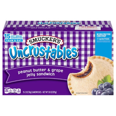 Smuckers Uncrustables Sandwich Peanut Butter & Grape Jelly - 15-2 Oz. - Image 2