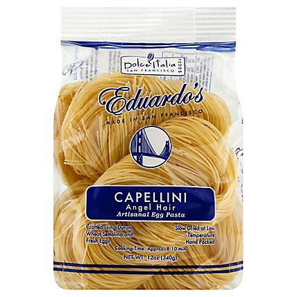 Dolce Italia Foods Eduardos Pasta Artisanal Egg Capellini Angel Hair - 12 Oz - Image 1