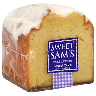 Sweet Sams Cake Pound Iced Lemon - Each