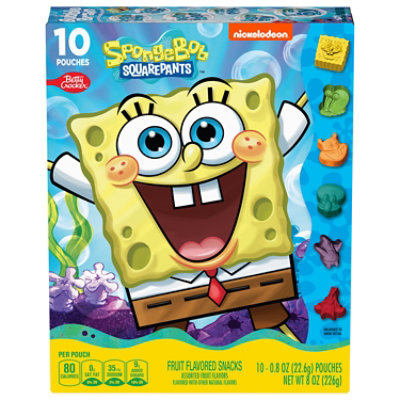 Betty Crocker Fruit Flavored Snacks Assorted Fruit Flavors Spongebob Squarepants - 10-0.8 Oz - Image 2