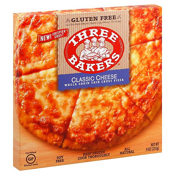 Three Bakers Pizza Classic Cheese Whole Grain Frozen - 9 Oz