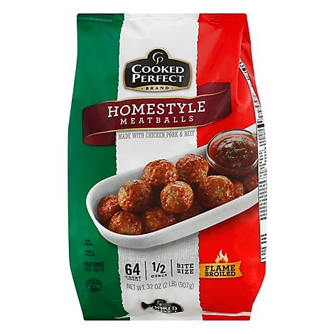 Cooked Perfect Homestyle Bite Size Meatballs - 32 Oz.