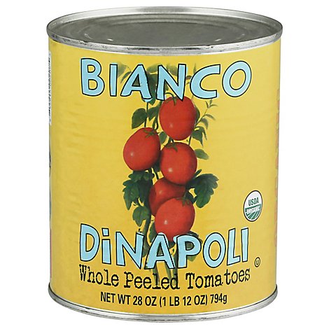 Bianco DiNapoli Organic Tomatoes Peeled Whole With Basil - 28 Oz