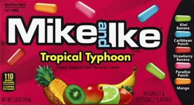 Mike And Ike Candies Chewy Fruit Tropical Typhoon - 5 Oz - Image 2