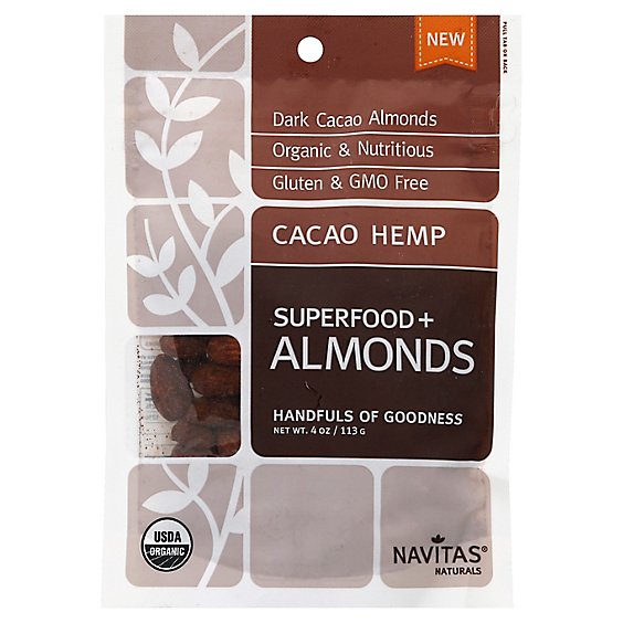 Navitas Naturals Cacao Hemp Almonds - 4 Oz