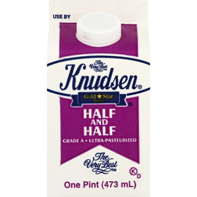 Knudsen Ultra Pasteurized Half And Half Paper Carton Gable Top - 1 Pint - Image 1