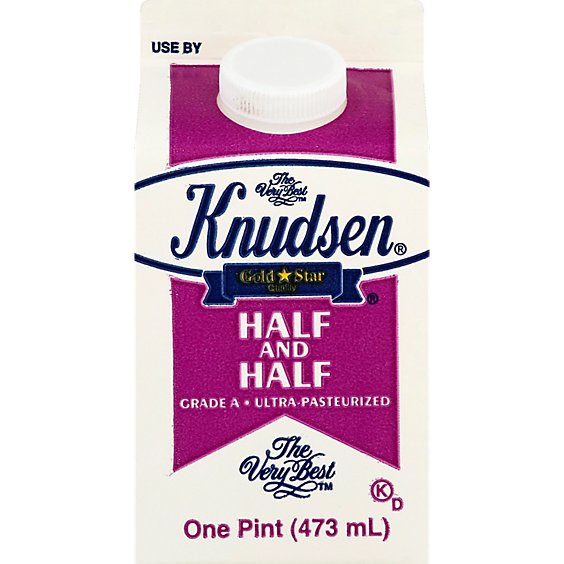 Knudsen Ultra Pasteurized Half And Half Paper Carton Gable Top - 1 Pint