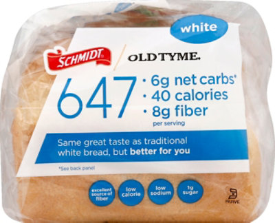 Schmidt Old Tyme 647 White Low Calorie Keto Bread Loaf - 18 Oz - Image 1