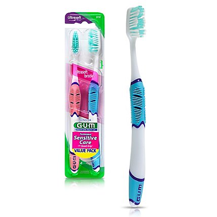 GUM Technique Sensitive Care Toothbrush Ultra Soft Value Pack - 2 Count - Image 2