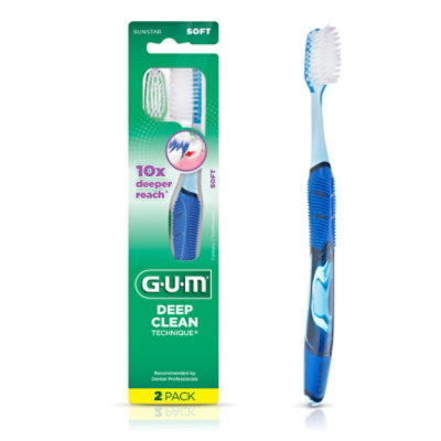 GUM Technique Deep Clean Soft Bristles Toothbrush - 2 Count - Image 1