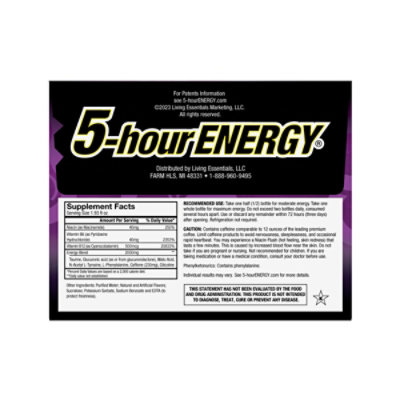 5-hour ENERGY Grape Extra Strength Shot - 6-1.93 Fl. Oz. - Image 2