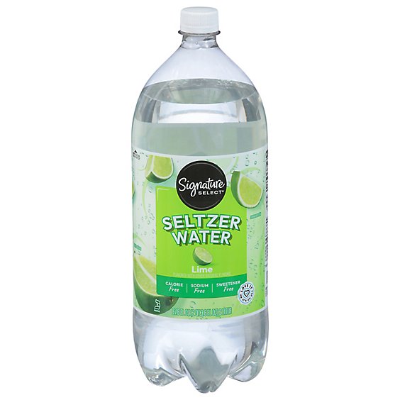 Signature SELECT Lime Seltzer Water - 2 Liter