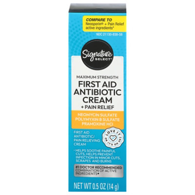 Signature Select/Care Cream Antibiotic First Aid + Pain Relief Maximum Strength - 0.5 Oz - Image 3