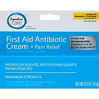 Signature Care Cream Antibiotic First Aid + Pain Relief Maximum Strength - 0.5 Oz - Image 2