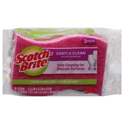 Scotch-Brite Scrub Sponges Delicate Care 4.4 x 2.6 x 0.8 Inch - 3 Count - Image 3