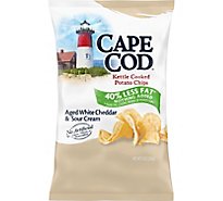 CAPE COD Potato Chips Kettle Cooked Aged White Cheddar & Sour Cream - 7 Oz