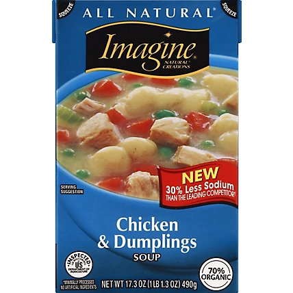 Imagine Natural Creations Soup Chicken & Dumplings Less Sodium - 17.3 Oz - Image 2