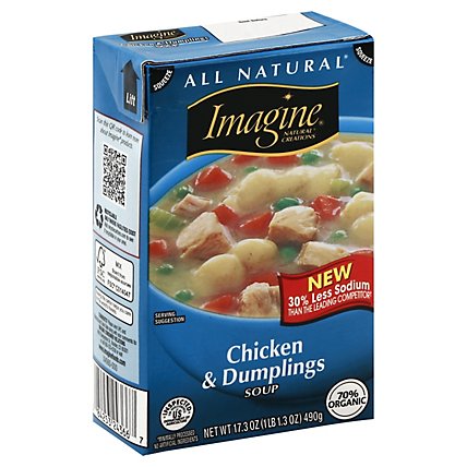 Imagine Natural Creations Soup Chicken & Dumplings Less Sodium - 17.3 Oz - Image 1