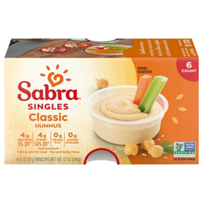 Sabra Classic Hummus Singls - 6 Count - 2 Oz. - Image 1