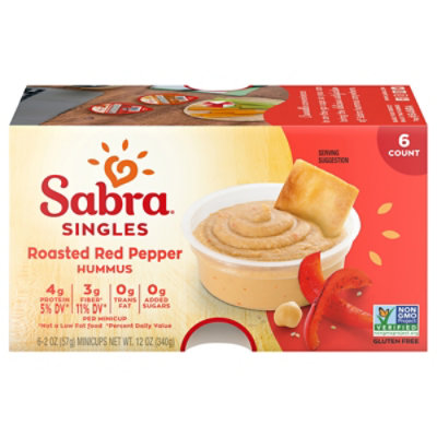 Sabra Hummus Roasted Red Pepper Singles - 6-2 Oz - Image 2