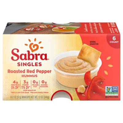 Sabra Hummus Roasted Red Pepper Singles - 6-2 Oz - Image 1