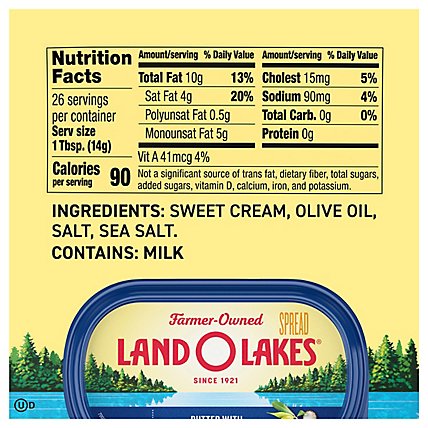 Land O Lakes Butter With Olive Oil And Sea Salt Tub - 13 Oz - Image 3