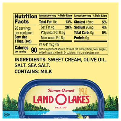 Land O Lakes Butter With Olive Oil And Sea Salt Tub - 13 Oz - Image 3