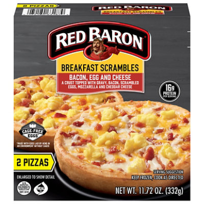 Red Baron Pizza Deep Dish Singles Breakfast Bacon Scramble 2 count