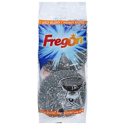 Fregon Bright Steel Scrubber - 2 Count - Image 1