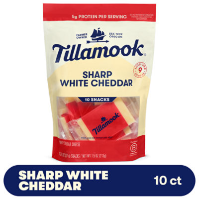 Tillamook Sharp White Cheddar Snack Portions Cheese 10 Count - 7.5 Oz - Image 2