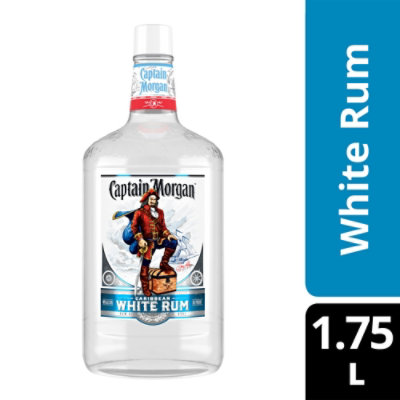 Captain Morgan White Rum Glass Bottle - 1.75 Liter - Image 2