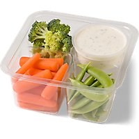 Fresh Cut Broccoli Carrots & Snap Peas With Dip - 9 Oz (340 Cal) - Image 1