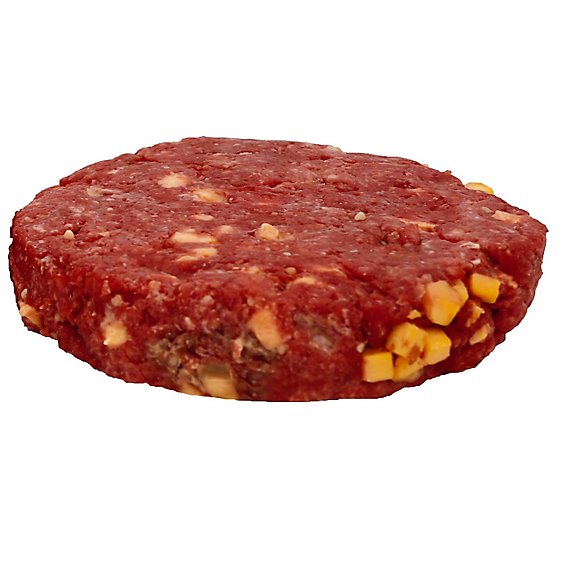 Meat Counter Beef Ground Beef Pub Burger Cheddar Cheese - 1.00 LB