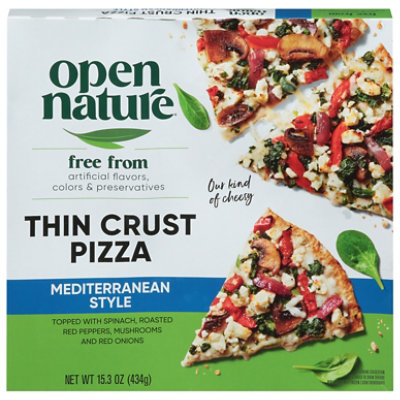 Open Nature Pizza Thin Crust Mediterranean Frozen - 15.3 Oz - Image 2