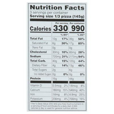 Open Nature Pizza Thin Crust Mediterranean Frozen - 15.3 Oz - Image 3