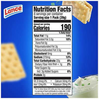 Lance Captain's Wafers Cream Cheese and Chives Sandwich Crackers - 8 Ct - 1.37 Oz - Image 4