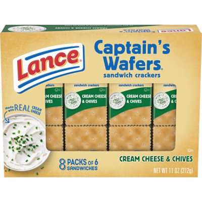 Lance Captains Wafers Crackers Sandwiches Cheese & Chives On-the-Go Packs - 8 - 11 Oz