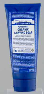 Dr. Bronner's Peppermint Organic Shaving Soap - 7 Fl. Oz. - Image 1