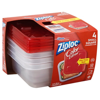 Ziploc Holiday Deep Square Red Food Containers and Lids (3 ct