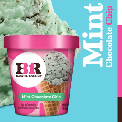 Baskin Robbins Ice Cream Mint Chocolate Chip - 14 Fl. Oz. - Image 6