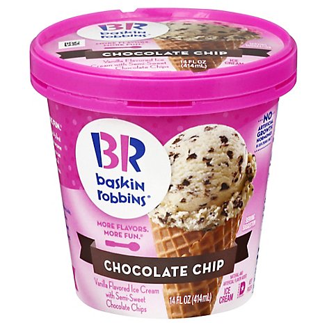 Baskin Robbins Ice Cream Chocolate Chip - 14 Fl. Oz.