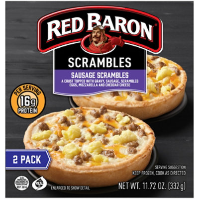 Red Baron Pizza Deep Dish Singles Pizzas Breakfast Sausage Scramble 2 count - 11.72 Oz - Image 2