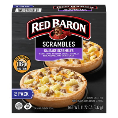 Red Baron Pizza Deep Dish Singles Pizzas Breakfast Sausage Scramble 2 count - 11.72 Oz - Image 1