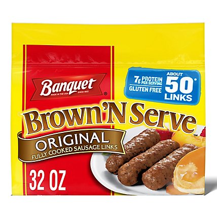 Banquet Brown N Serve Sausage Links Fully Cooked Original Value Pack 50 Count - 32 Oz - Image 2